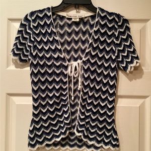 Vintage SUSPICIOUS LINES chevron tie-front cardigan in size S